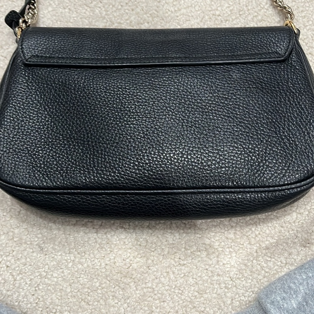 Gucci Soho Leather Flap Shoulder Bag Black Gold Tassel - Picture 4 of 5